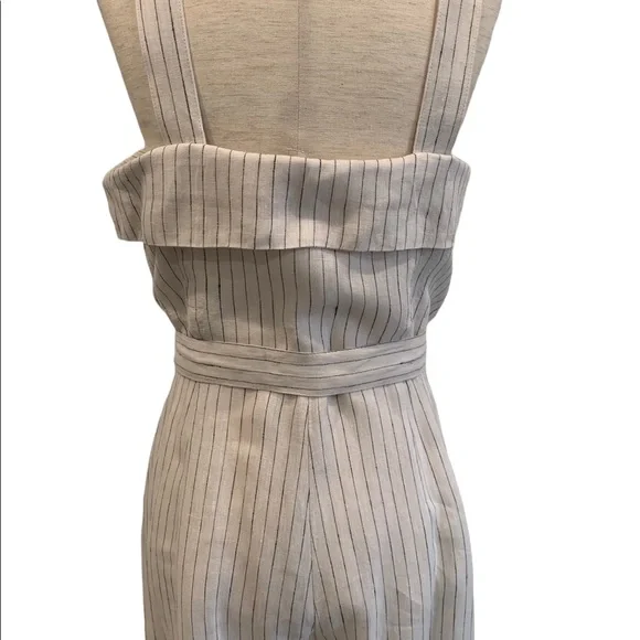 Mango Jumpsuit Cream with Pin Stripes 🎉HP🎉 - Picture 6 of 7